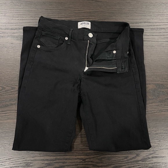 Agolde “Filter Free” Black Skinny Denim Jeans Size 26 - Picture 1 of 6